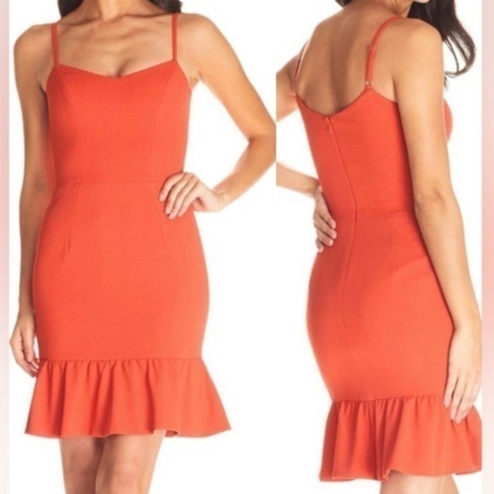 Dress the Population Drop Waist Mini Red Dress Size Small